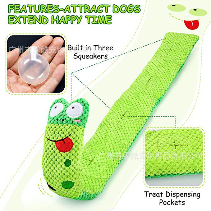 Squeaky Plush Teething Dog Toy - Durable & Interactive for Self-Entertainment