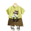 2025 Boys' Cartoon Short-Sleeve Street Style Two-Piece Summer Set