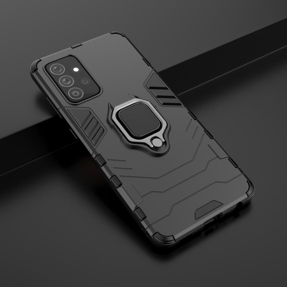 Galaxy A72 4G Hybrid Armor Case with Magnetic Stand - Black