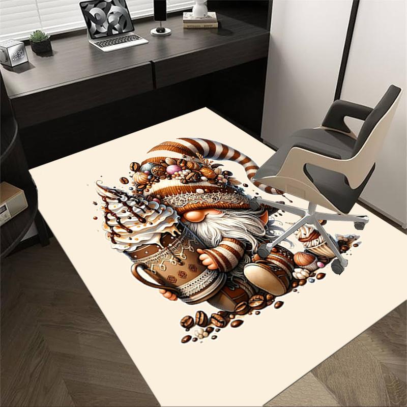 1PC Gnome Coffee Extra Large Non Slip Floor carpet, Office, family, bedroom Large Area Rug Indoor Rugs, Vibrant Colors