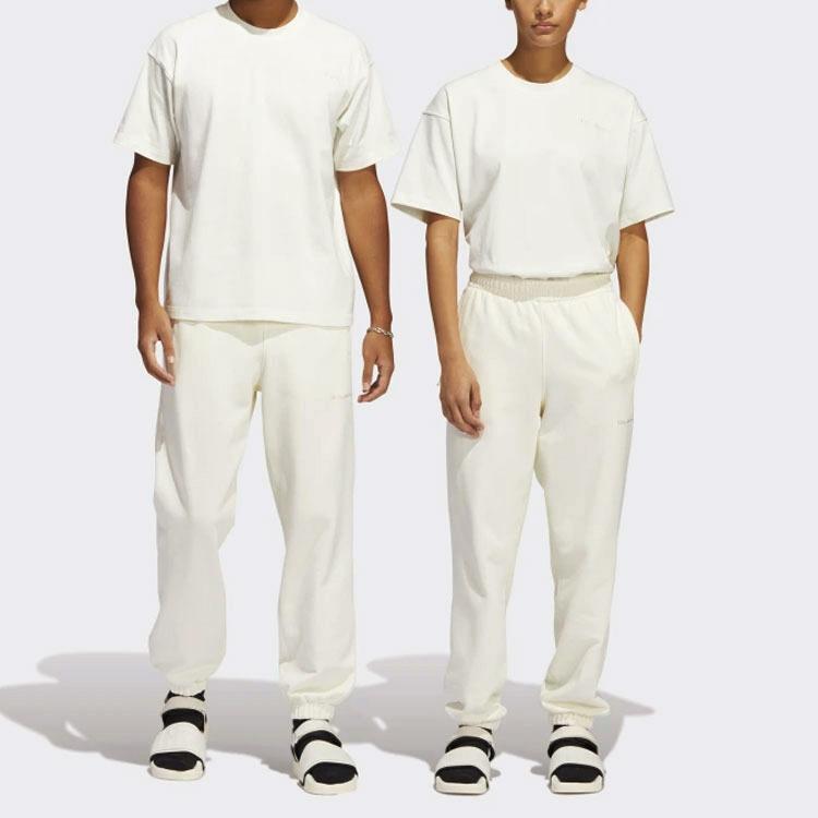 Adidas Originals X Pharrell Williams Collaboration Solid Color Loose Cuff Joggers Men Bottoms White HF9919