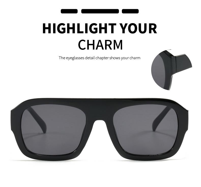 3pcs Pack Classic Rectangular Large Frame Sunglasses Women New Brang Fashion Polygon Sun Glasses INS Eyeglasses Men Unisex