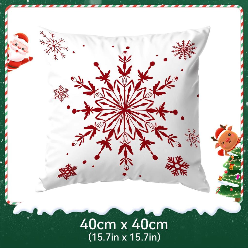 40/45/50cm Red Christmas Decoration Cushions Pillowcase Polyester Cushion Cover Throw Pillow Pillowcover Home Car Sofa Decor