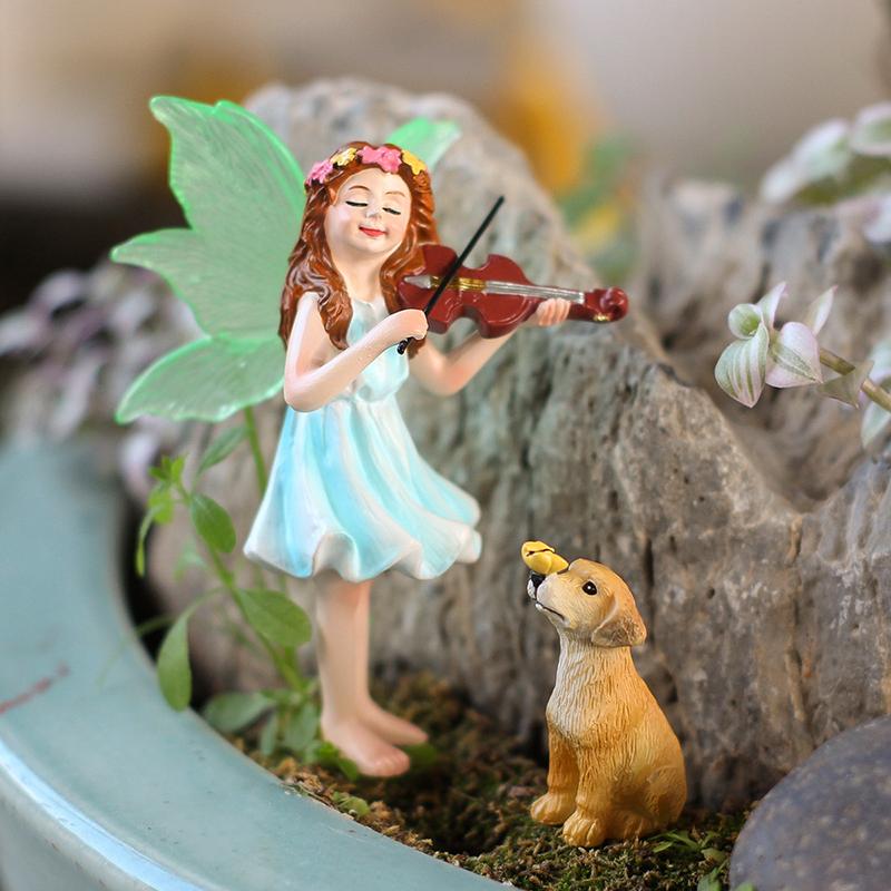 Garten Mini Fee Figur Miniatur Fee Skulptur Dekoration Winzige Gartenaccessoires Für Außenbereich Hof Rasen Blumentopf Dekor