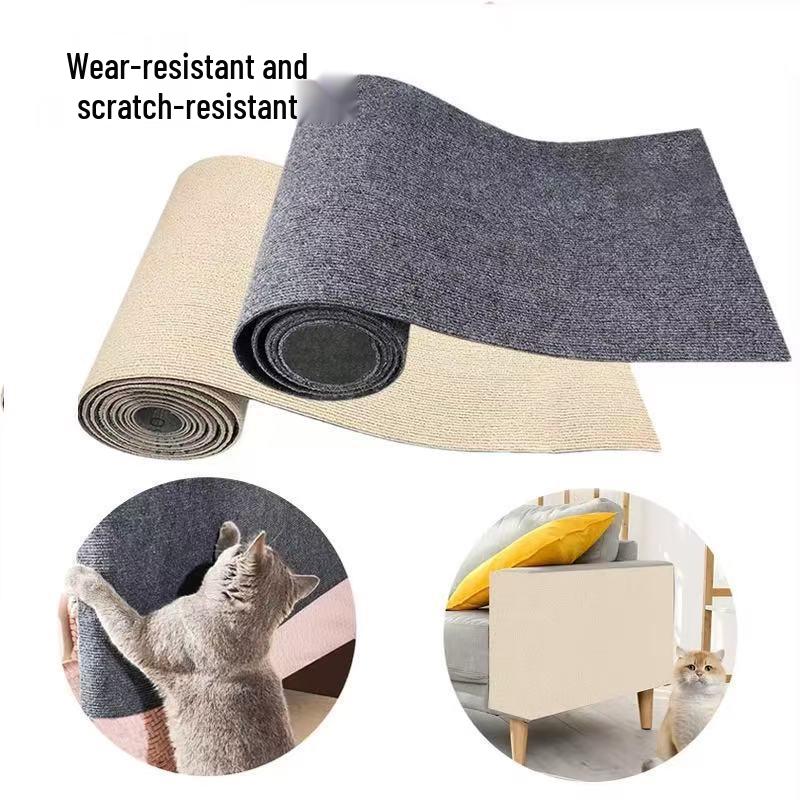 Self-Adhesive, Trimmed Cat Scratch Wall Mat - No Shedding, Wear-Resistant, Anti-Scratch Climbing Sticker