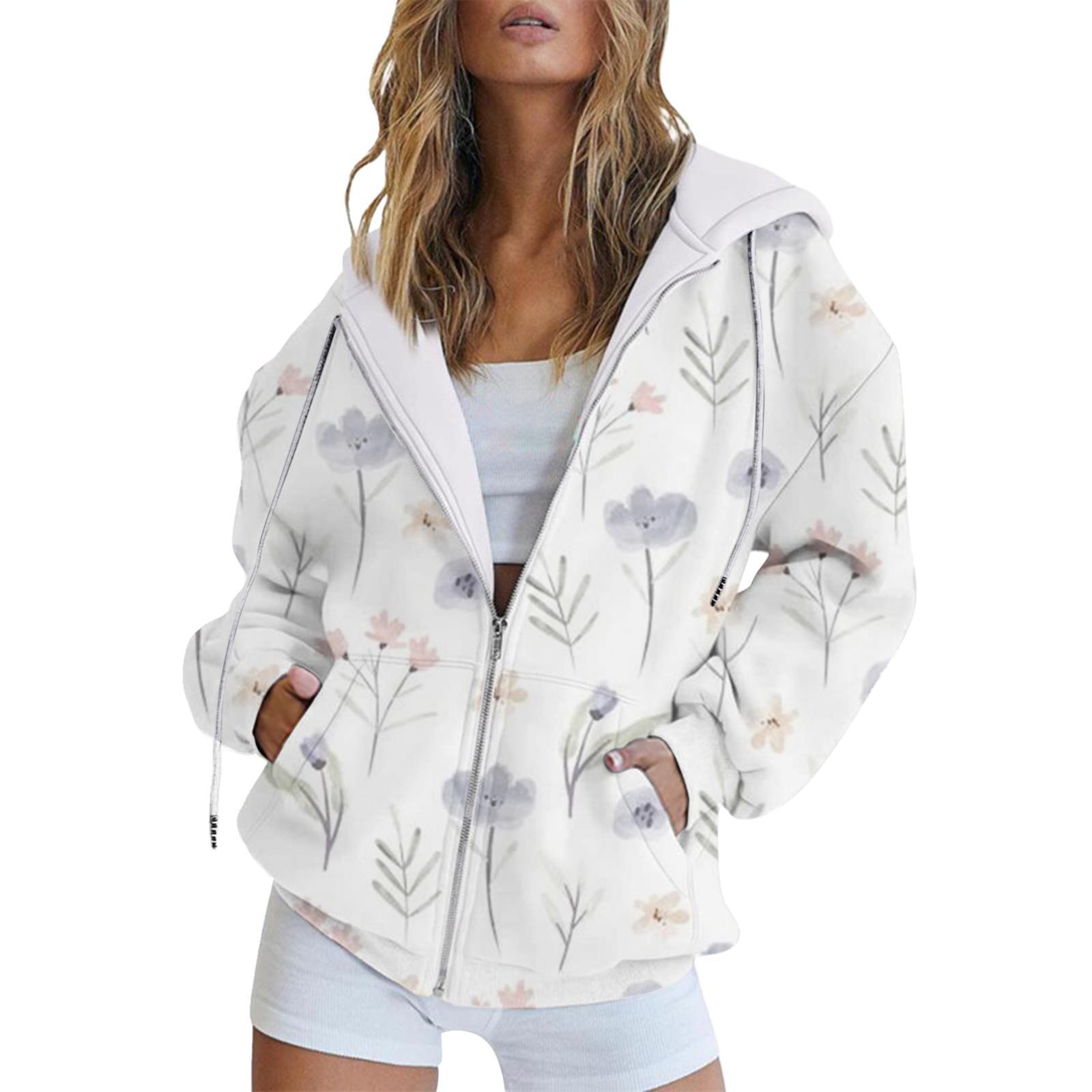 

Карманный цифровой европейский и американский стиль минималистский темперамент, мода на растительные цветы, толстовка с капюшоном на молнии, с длинными рукавамиMC4 6XL