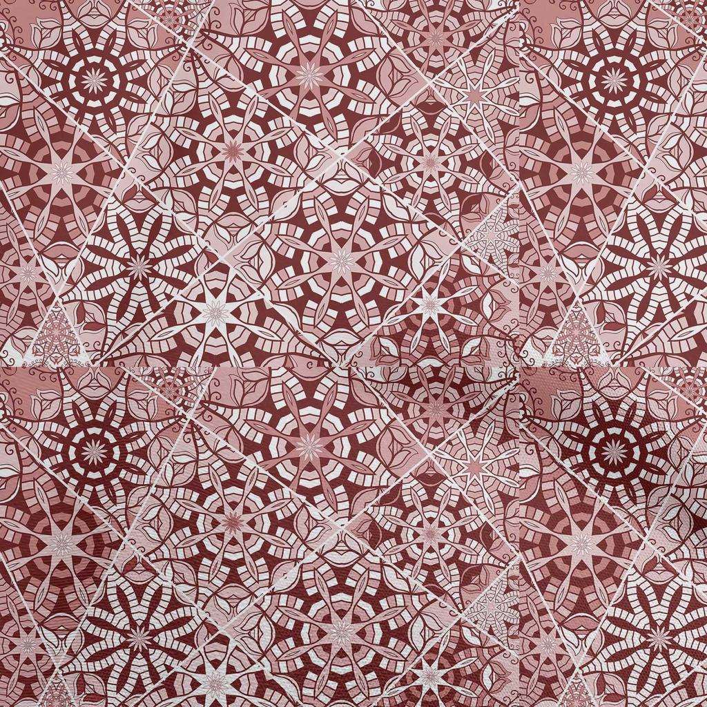 oneOone Cotton Flex Stoff, dunkelolivgrün, marokkanisches Mosaik, Blumenmuster, Bastelprojekte, Dekorationsstoff, bedruckt, Meterware, 101,6 cm