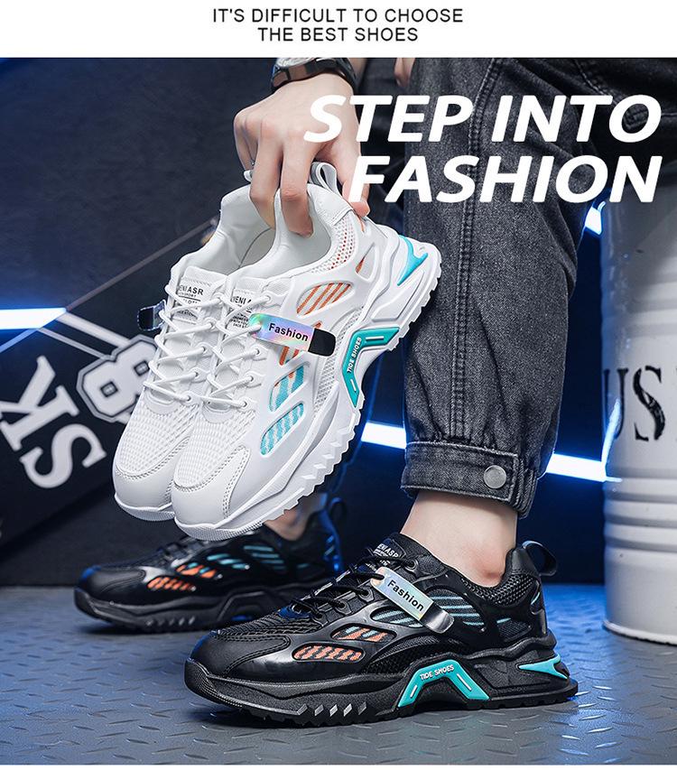 Men's Breathable Mesh Sports Shoes: Trendy, Versatile, Thick-Soled Casual Running Shoes
