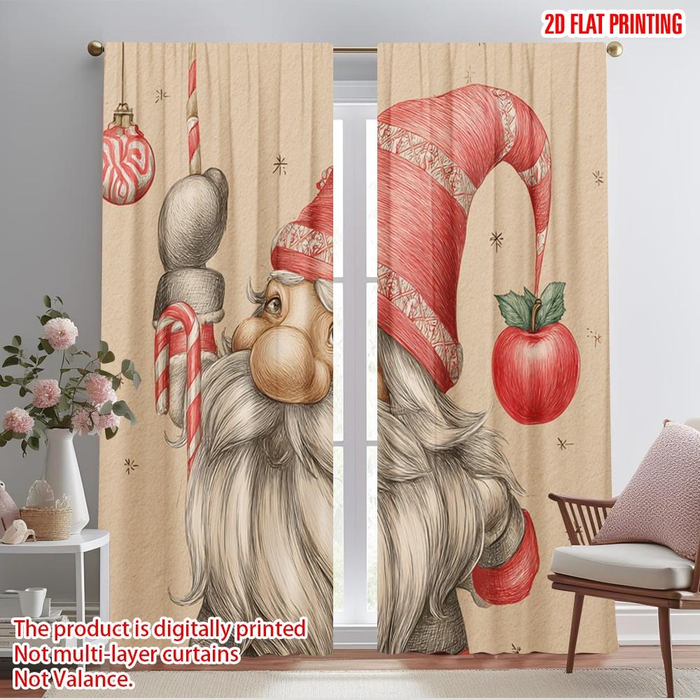 

2 шт., 2D печать на плоскости Современные шторы Милый Санта-Клаус3 Универсальный Прочный Полиэстер (без удилища) Домашний декор Идеально для 52.50×116.00 CM 2pcs