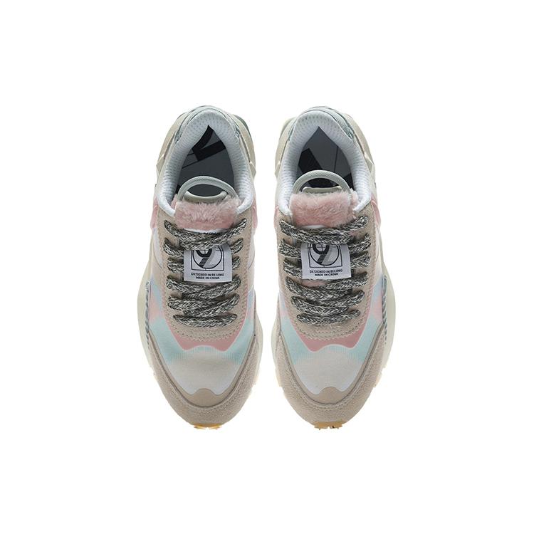 Li Ning Fangyuan Eternal Running Shoes Women's Low Top Vanilla White/Tapioca Apricot/Water Gray Green AGCR058-7