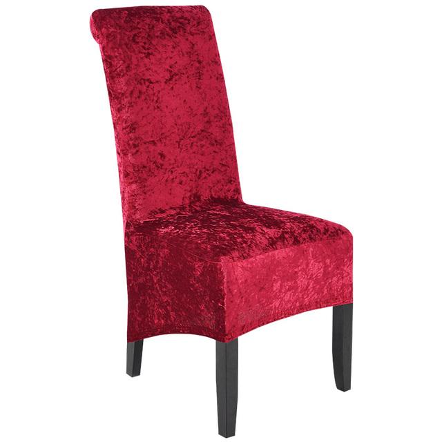 Velvet Plush Xl Dining Chair Covers ,Stretch Chaircover ,Spandex High Chairs Protector Covers Seat Slipcover With Elastic