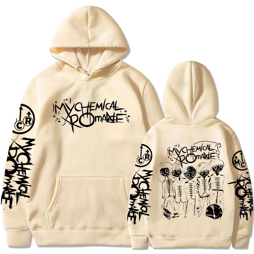 Band My Chemical Romance Cartoon Vintage Hoodies Herren Damen Kleidung Gothic Punk Kapuzenpullover Lässige Langarm Pullover