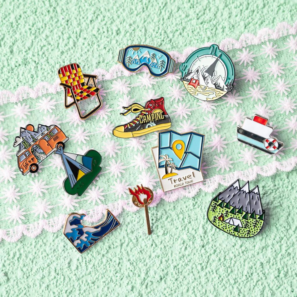 11 Enamel Pin Metal Badge Fashion Accessories for and Decorative for and Bags Badges, Pins, Women, Men, Youth, Clothes, Hats, Backpacks, (Go Wild)