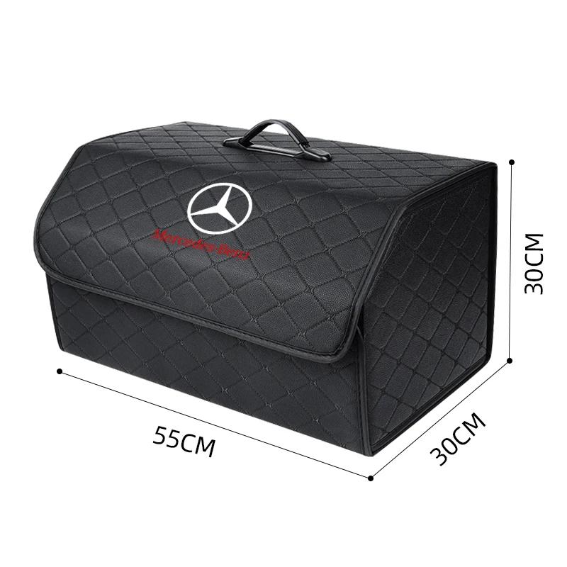 GLC GLB PU Leather Car Trunk Storage Box Automobile Stowing Tidying Box For Mercedes Benz C180 C200 C260 C300 W108 W124  W168 C