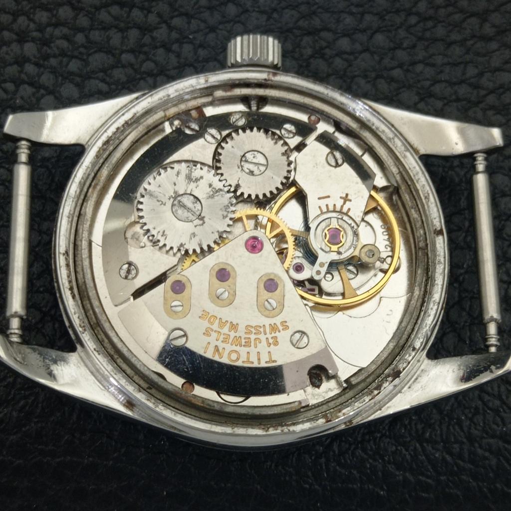 TITONI AIRMASTER TITOFLEX VINTAGE HAND-WINDING SWISS MENS WHITE WATCH a703245-1 R213a-a703245