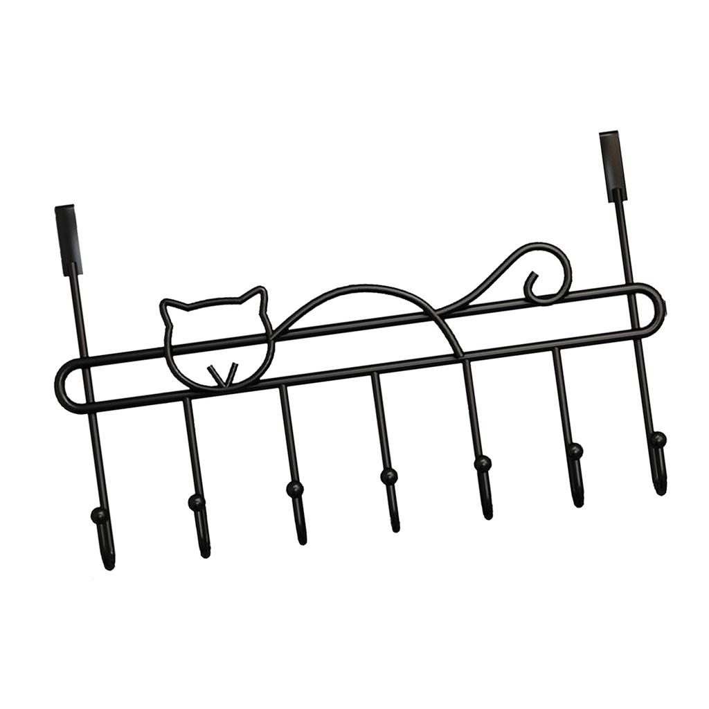 Over The Door Hook Metal Door Hanger Towel Coat Hat Rack for Bedroom Bathroom Entryway Matte Black