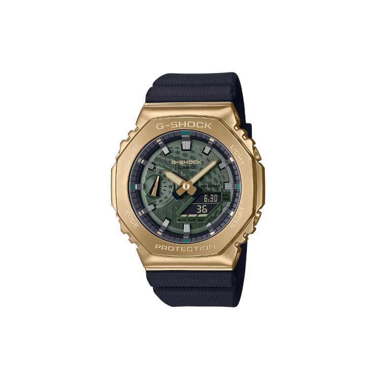Casio Full Metal Series Octagonal Watch With Ryo Ishikawas Signature Unisex Watches Green GM-2100RI23-1JR Green Dial