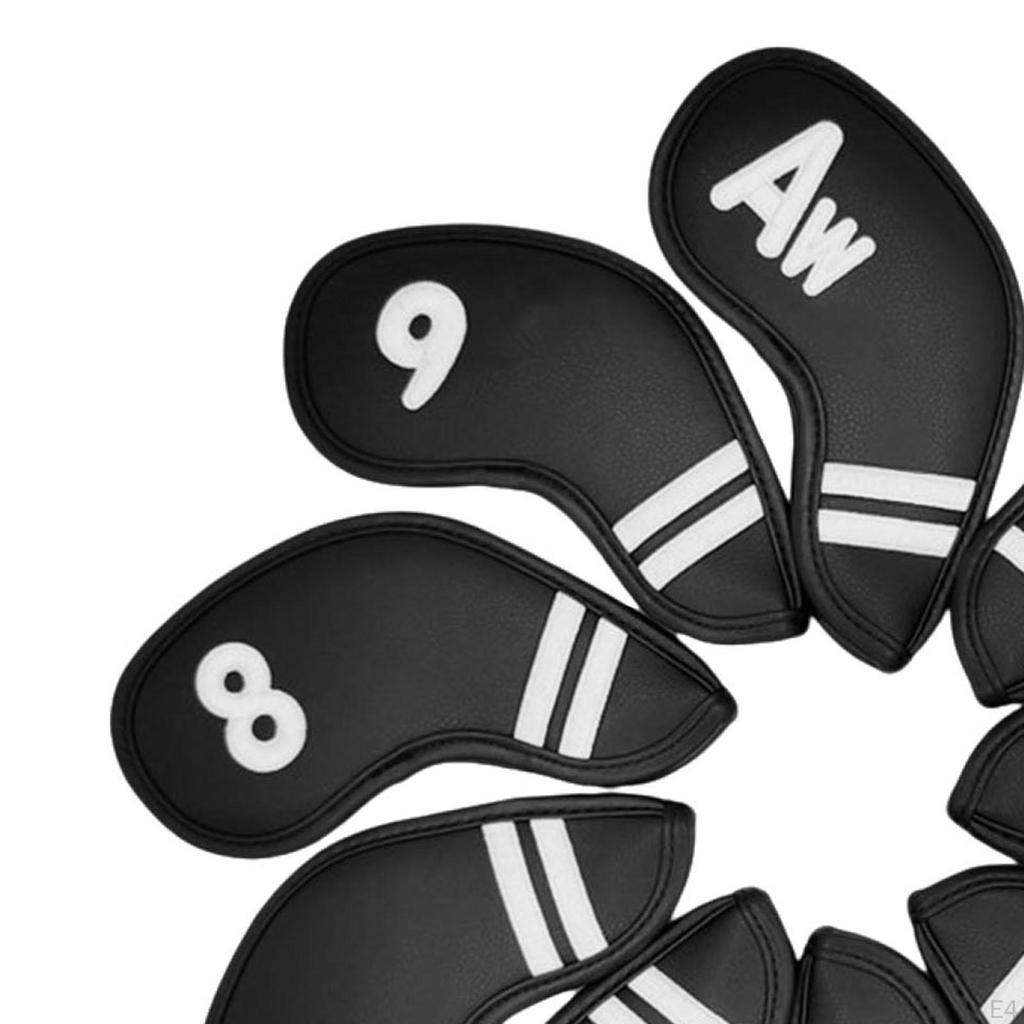 9 Pcs Men's Golf Headcovers, PU Leather Protector, Premium Club Protectors, Mallet Putter
