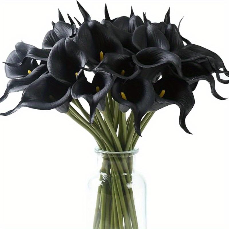 

6/10 шт. элегантные увлажняющие черные каллы, идеальное праздничное украшение, реалистичные искусственные цветы, аранжировка в вазе, свадебный декор 6pcs чёрный