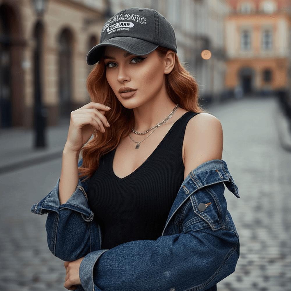 Fashion Classic EST.1889 Embroidery Baseball Cap Visor Adjustable Peaked Cap Washed Cotton Casquette For Man Women