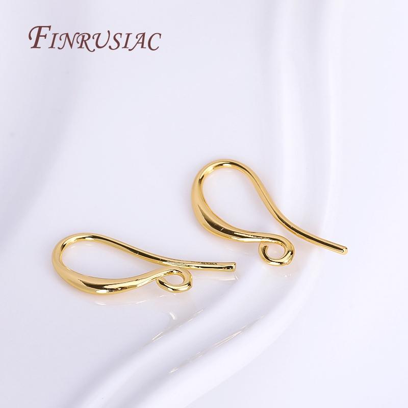 Elegante geschwungene Ohrhaken, 18 Karat echt vergoldetes Messing Ohrhaken Ohrhaken Schmuckherstellung Zubehör DIY Zubehör