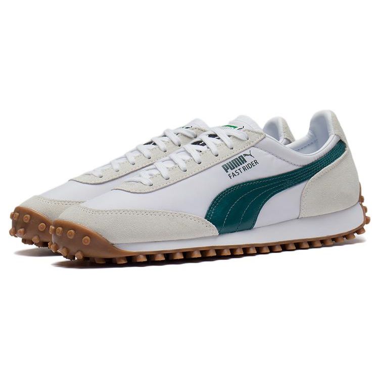 Puma Fast Rider Og Cn Fabric Leather Sports Retro Low-Top Lifestyle Shoes Unisex sneakers White Gray Green 387323-05