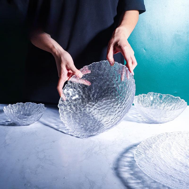Dunzhu Ice Condensation Transparent Glass Bowl