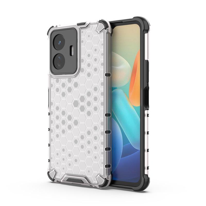 Vivo S18/V50 Clear Full-Cover Honeycomb Shockproof Phone Case