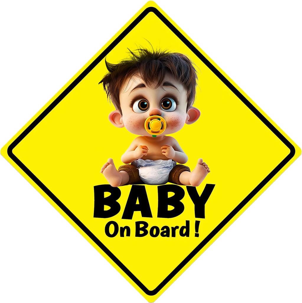 Bavaglino Carino Bambino Maschio Femmina Avverte il Bambino in Macchina Adesivi Impermeabili per Auto Adesivo Decorativo per Finestrino Auto Decalcomania per Decorazione Auto Y10