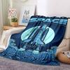 1pc Adventure Space Lightweight Flannel Blanket, Comfortable and Warm Blanket, for Office and Camping Sofa Bed, Livingroom026