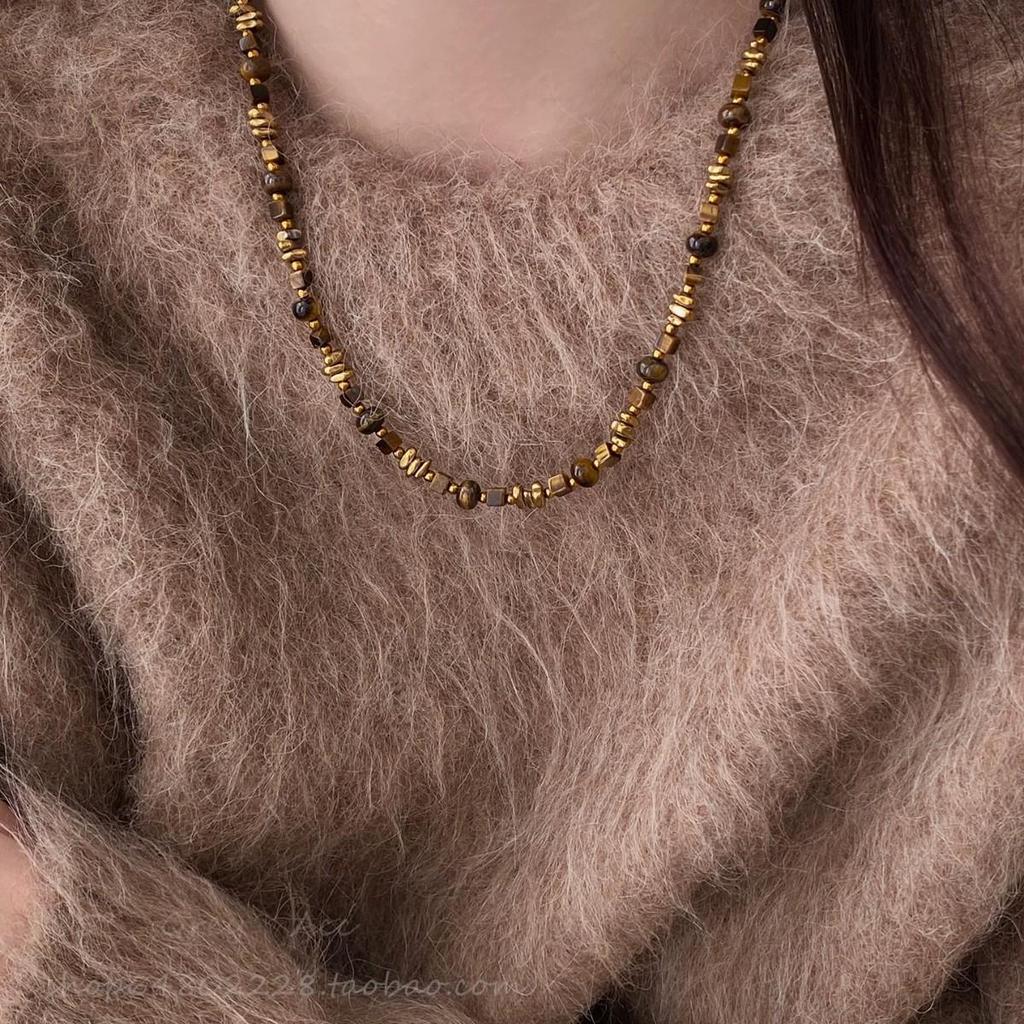 2025 Retro Tiger Eye Necklace: Elegant, Versatile Clavicle Chain with a High-End Luxury Feel