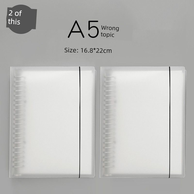 

Grade Three Class Two Detachable Loose Spiral Notebook B5 Minimalist Large Student Notebook Stationery Coil Loose-Leaf Binder Notepad A5-Wrong Topic/2