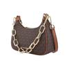 Michael Kors Cora Monogram Chain Faux Leather Shoulder Bag Women Shoulder Bag Dark-Brown Acorn-Brown 35S2G4CU1B-BROWN