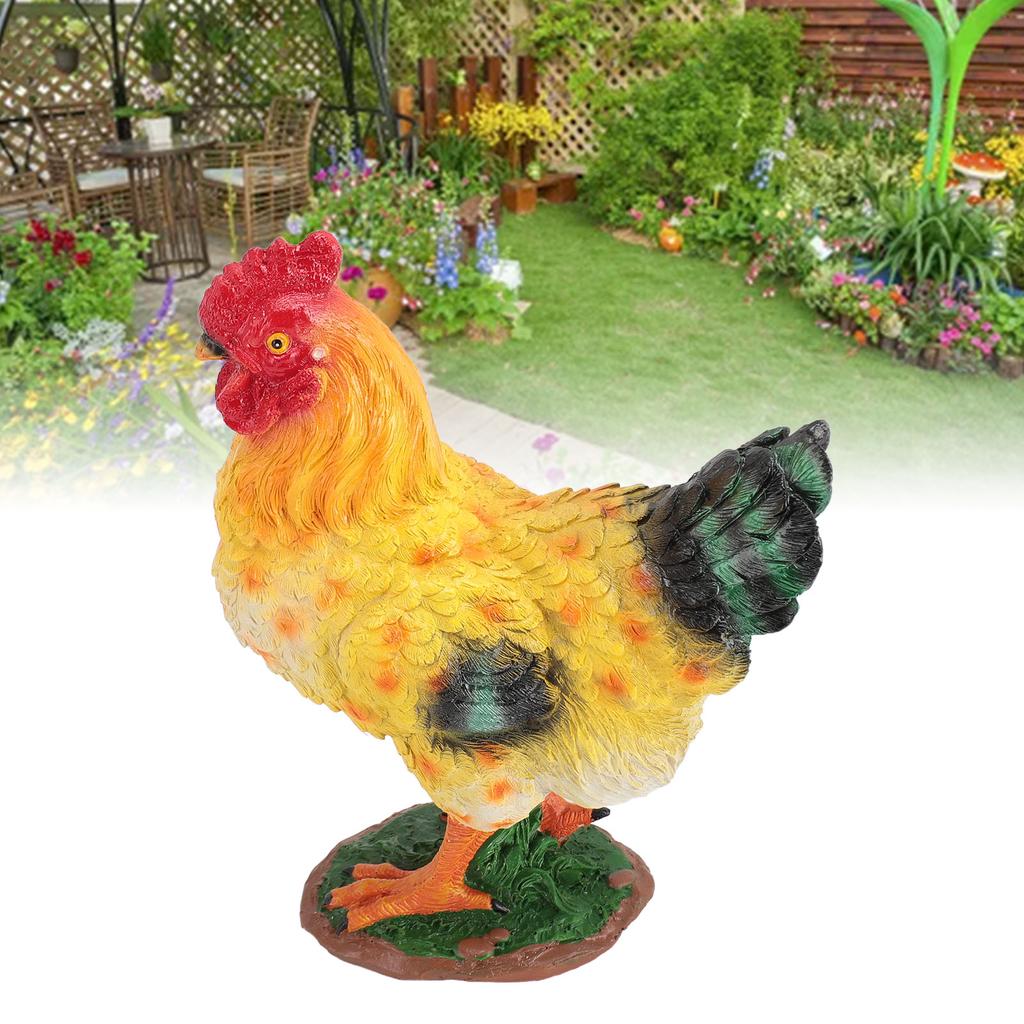 Chicken Figurine Resin Chicken Statue Garden Ornament Farm Animals Collection for Outdoor Backyard Patio Lawn Decoration