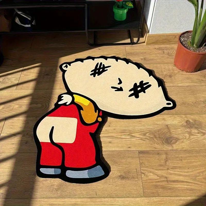 Cartoon Pattern Rugs for Bedroom Irregular Shapes Living Room Decoration Carpet Washable Bedside Floor Mat Anti-slip Lounge Rug