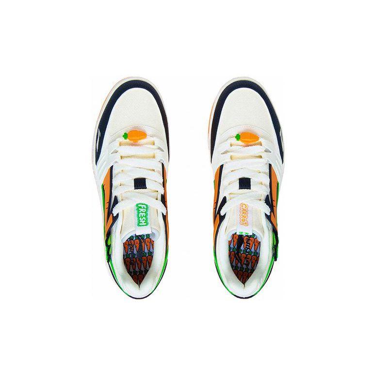 Li Ning Moon White Carrot Non-Slip Wear-Resistant Low-Top Skate Shoes Limited Edition Men Skate Shoes Black Orange AGCS427-9