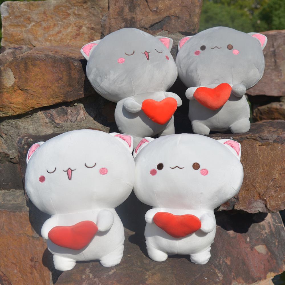

Cute Peach Heart Cat Emoji Plush Doll - Girl s Gift Standard OPP Bag