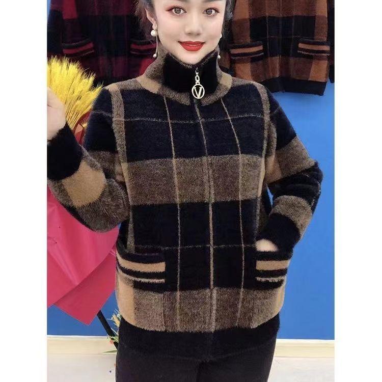 Jachetă de cașmir pentru femei de iarnă Jachetă de mărime mare pentru îmbrăcăminte caldă