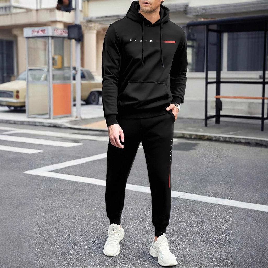 Men's Sweatshirt Suit Men's Solid Color Casual Sports Suit Sweatshirt Suit