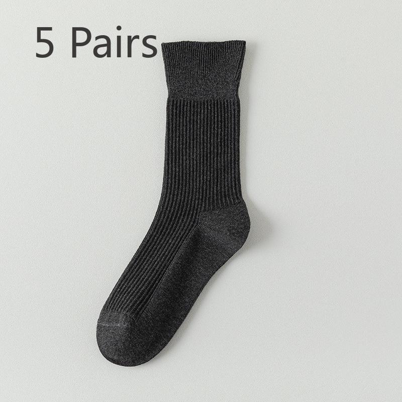 5 Pairs of Women's Autumn Cotton Vertical Striped Tube Stocking