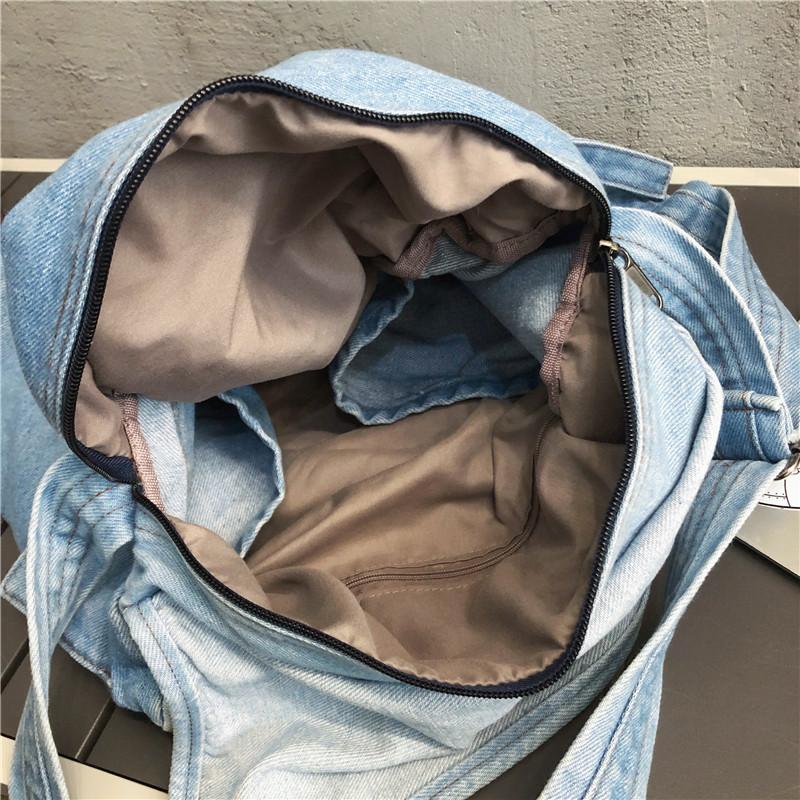 Dámská džínová crossbody taška Velkokapacitní taška přes rameno