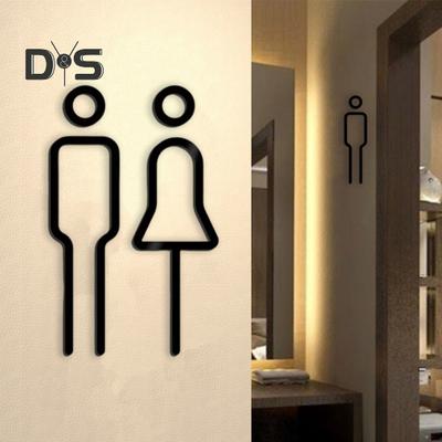 3D-Toilettenschild aus Acryl für Badezimmer, Toilette, für Männer und Frauen, Türschild für Geschäft, Restaurant, Büro, Hotel, Waschraum, Wandidentifikationsschild