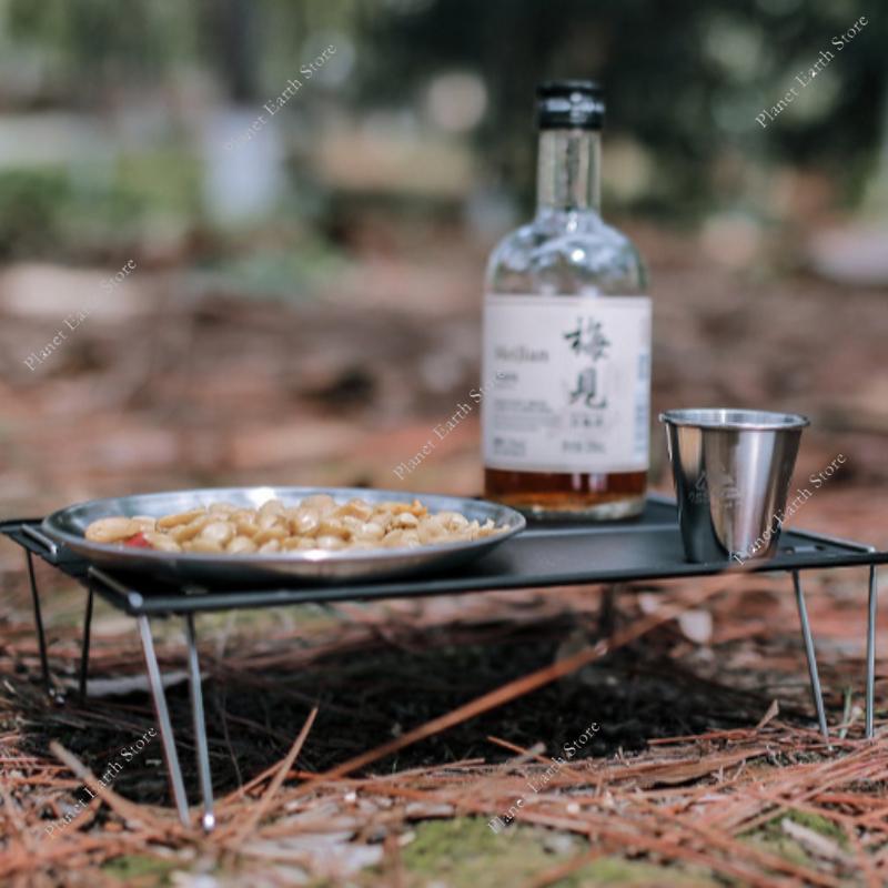 4Pcs/Set Portable Stainless Steel Camping Cup Outdoor Practical Travel Stainless Steel Cups with Bag Wine Glasses Tea Mug