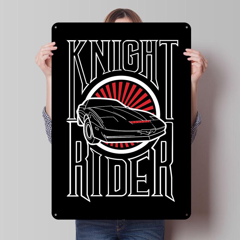 Knight Rider Print Tinplate Posters Customizable Wall Art Retro Vintage Metal Tin Signs for Desk Decor Home Decorations House