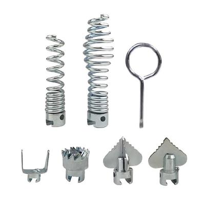 Drain Cleaner Combination Cutter Head Set,Stainless Steel Spring Automatic Locking Drain Dredging Cutter Head Accessory