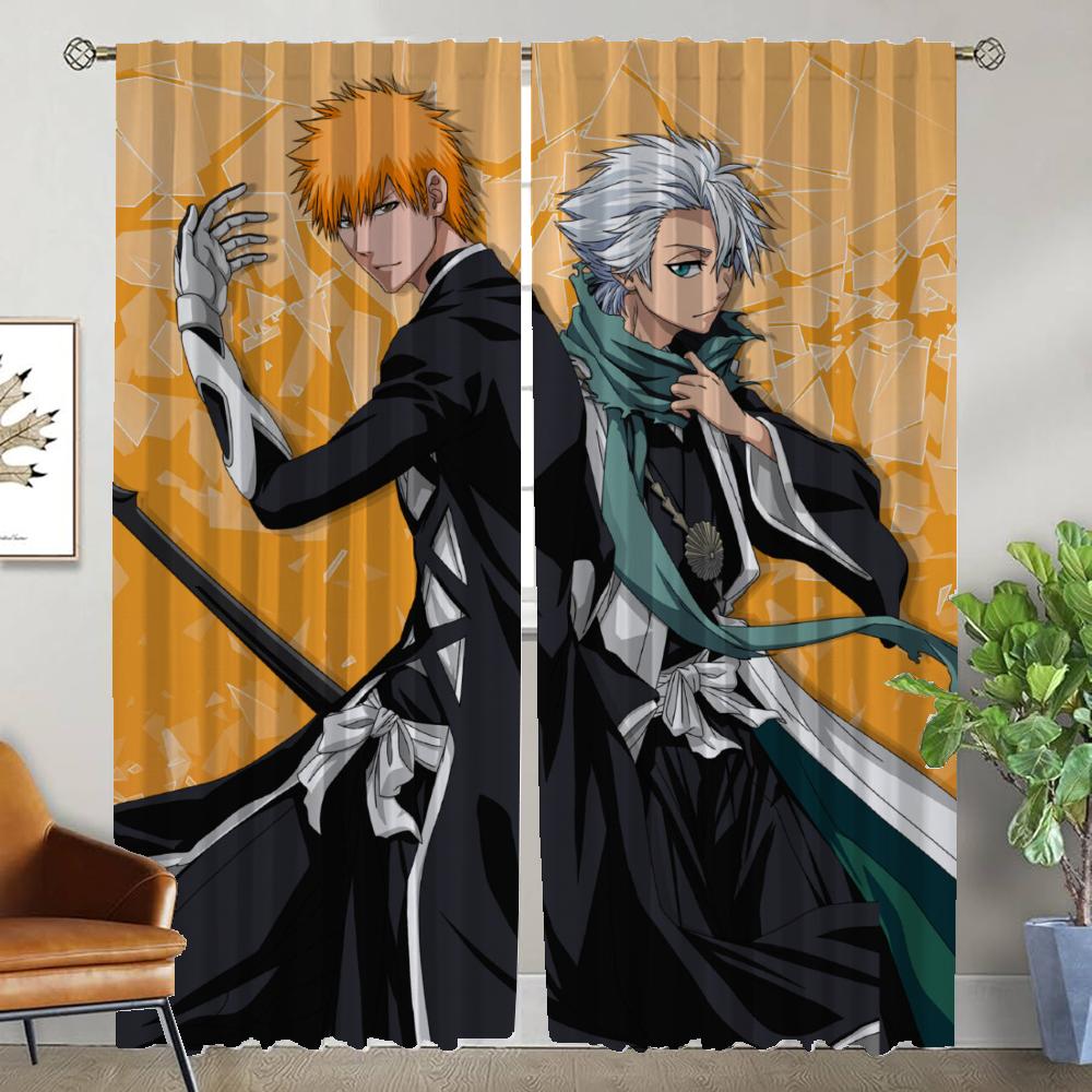 BLEACH Gardiner för Sovrum Fönstergardin för Rum 2 Paneler Halloween Dekoration Heminredning Gardiner Avskärmning Rullgardiner Vardagsrum