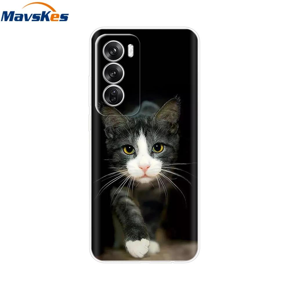 OPPO Reno 12 Pro 5G Case Fashion Flower Silicone Phone Case For OPPO Reno 12 Cover Reno12 Pro Bumper 2024 Soft Black TPU Fundas