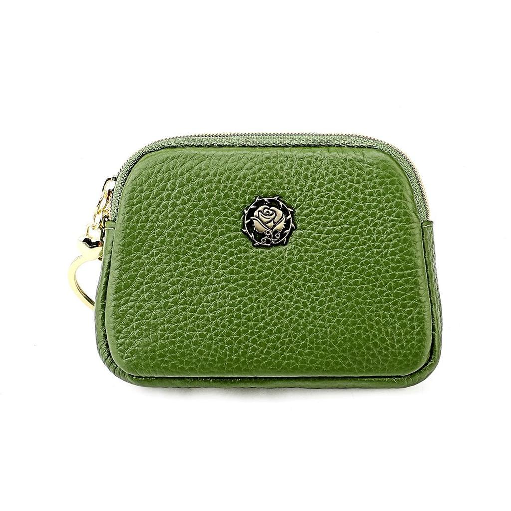 Bison Denim Fashion Genuine Leather Wome Small Coin Purse Zipper Wallet