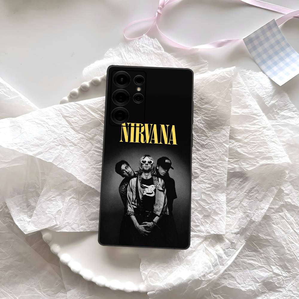 N-Nirvana Rock Band Phone Case For Samsung S 24 Fe 25 Ultra Plus 20 Lite 21 30 22 23 24 22 Ultra 5G Fundas