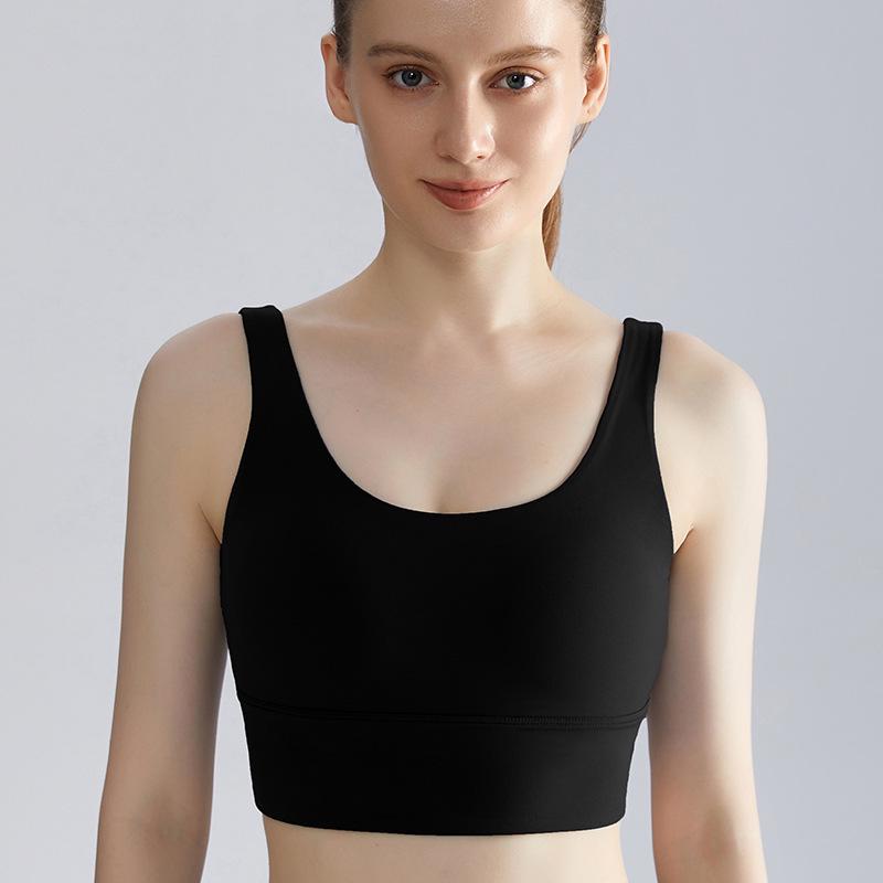 

Женский спортивный бюстгальтер LAHN с защитой от ударов, без косточек - против провисания, широкие бретели, цельный фитнес-топ Small